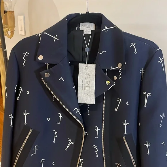 NWT Grey Jason Wu Moto Style Jacket - Size 6 - Picture 3 of 10